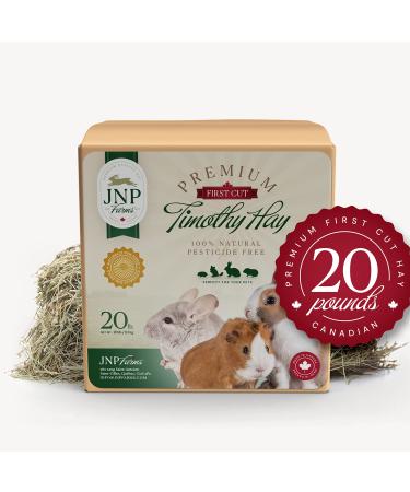 Timothy Hay 20 lb. by JNP Farms 100% Canadian. Pet Food for Rabbits Guinea Pigs Chinchillas Hamsters Premium Quality All-Natural