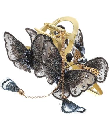 Beaupretty Flower Headpiece headgear catch barrette Butterfly Clip ponytail holder Big Clamps Metal Rhinestone Jaw for women womens tassel Miss alloy Hair Tassel - Buy Online on GoSupps.com