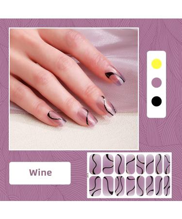 CHANGAR French Nail Polish Stickers Glitter Nail Polish Strips Decals Full Nail Wraps Stickers French Tip Design Adhesive Nail Art Decals with 2 Nail File for Home Women Girls DIY Nail Art - Buy Online on GoSupps.com
