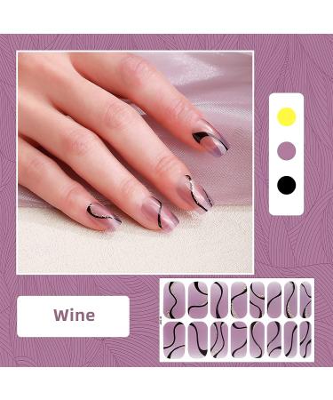 CHANGAR Glitter French Nail Polish Strips - Full Nail Wraps with French Tip Design for DIY Nail Art - Includes 2 Nail Files - Buy Online on GoSupps.com