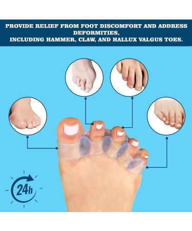 Toe Spacers for Pain Relief | Bunion Corrector & Toe Separators for Men & Women | Yoga & Workouts - Clear - Buy Online on GoSupps.com