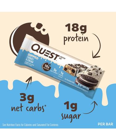 Quest S'mores & Cookies & Cream Dipped Protein Bars Bundle High Protein Gluten Free Keto 12 Count - Buy Online on GoSupps.com