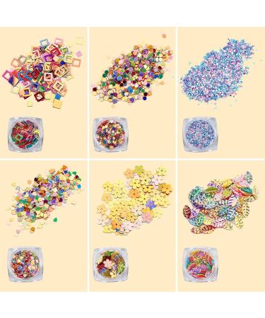 NICENEEDED 12 Boxes Nail Art Sequins Butterfly Flower Love Nail Sequins Design Laser Nail Art Flakes 3D Colorful Glitter Sticker Shining Spangle Nail Decoration for DIY Accessories Crafts Acrylic - Buy Online on GoSupps.com