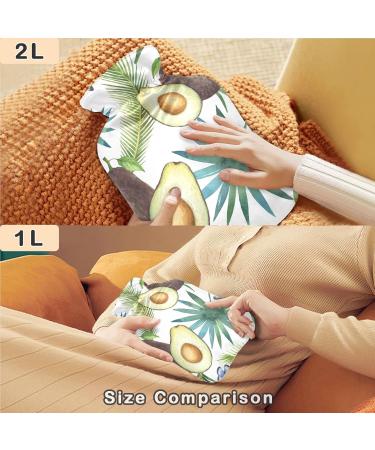 NAANLE Avocado Hot Water Bottle 2L Transparent Cover Large Bed Warmer for Pain Relief & Cold Therapy Ideal for Hand Warmers - Buy Online on GoSupps.com