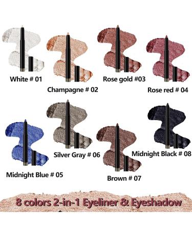 2 in 1 White Cream Eyeliner Pencil & Eyeshadow Stick - Sharpenable Waterproof Long-Lasting Makeup (#01 - Buy Online on GoSupps.com