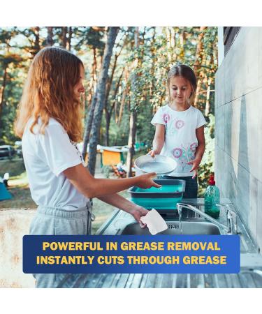 Portable Cleaning Wipes & Camping Dish Soap - Powerful Grease Removal 30 pcs for Travel & Camping - Buy Online on GoSupps.com