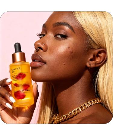 Glo Melanin Rose Glo Oil Natural Brightening & Soothing Facial & Body Oil with Rosehip Sea Buckthorn Argan Grape Seed & Vitamin E 100% Clean Melanin-Friendly (1.7 fl oz 50ml) - Buy Online on GoSupps.com