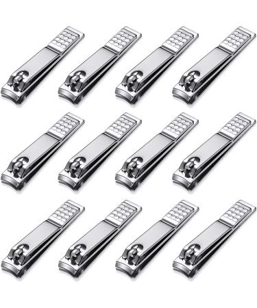 12 Pieces Nail Clipper Set Stainless Steel Nail Cutter Fingernails and Toenail Clipper Cutter for Women Men (Silver)