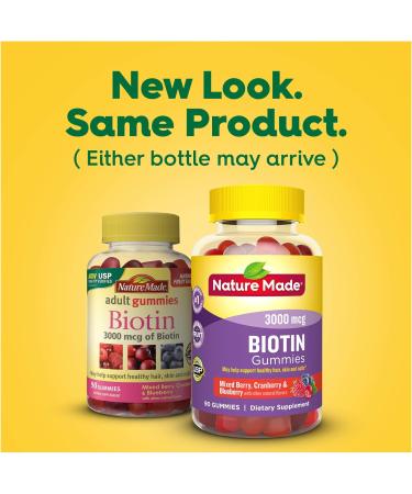 Nature Made Biotin 3000 mcg Gummies - Healthy Hair, Skin & Nail Support - 90 ct - Buy Online on GoSupps.com