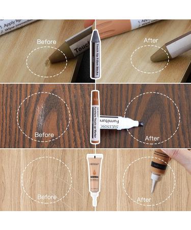 Wood Repair Kit for Furniture 12 Colors Wood Filler with 8 Colors Wood Repair Markers and Wax Sticks Sharpener Kit Scratch Cover Surface Restore-Set of 42 42 Pcs - Buy Online on GoSupps.com