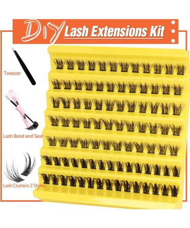 ALICE C19 DIY Cluster Lash Extension Kit | Natural Look | Strong Hold Bond | CC Curl False Eyelashes Tweezers - Buy Online on GoSupps.com