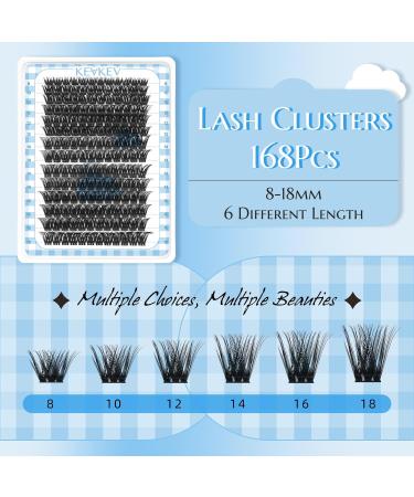 KevKev Eyelash Extension Kit 168Pcs Individual Lashes with Bond, Seal, Applicator and Remover - D-Mix (8-18mm) Cirrus Kit - Buy Online on GoSupps.com