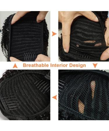 Hair Extensions Curly Shaggy Ponytail with Drawstring Hair Comb Ponytail Extensions Brazilian Human Hair Ponytail Hair Bun Women Wigs Hair Pieces For Women (Color : Black Size : 12 inch) 12 inch Black - Buy Online on GoSupps.com