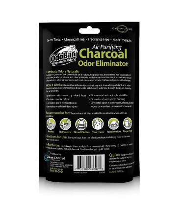 OdoBan Charcoal Air Purifying Natural Odor Eliminator 6-Pack - 10g Bags, Non-Toxic & Fragrance-Free - Buy Online on GoSupps.com
