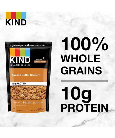 KIND Almond Butter Granola Clusters - 10g Protein, Gluten Free - 11oz (Pack of 6) - Buy Online on GoSupps.com