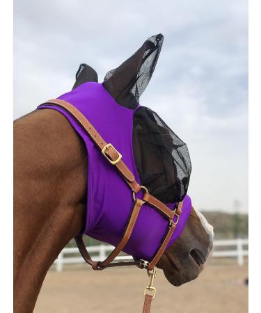 TGW RIDING Fly Mask for Horses - Super Comfort Elasticity with Ears M - Dark Purple | International Shipping - Buy Online on GoSupps.com
