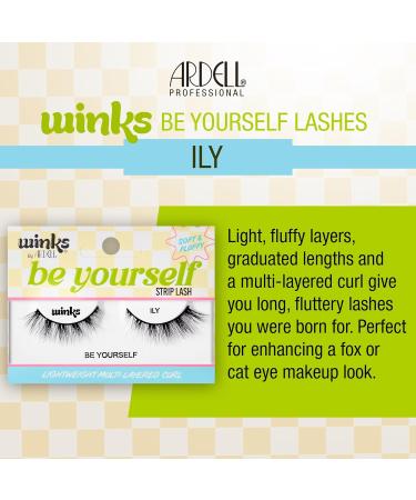 Ardell Winks Be Yourself Lashes - ILY Eye-Enhancing Black Strip Lash (1 Pair) | International Shipping Available - Buy Online on GoSupps.com