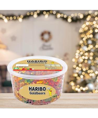 Mixed Gummies Sweets Hamper Tub - Fruit Flavour Golden Bear Jelly Sweets Bulk Buy 1.4kg with Topline Card. Christmas Gifts for Stocking Fillers Secret Santa Gifts for Kids or Party Bag Fillers. - Buy Online on GoSupps.com