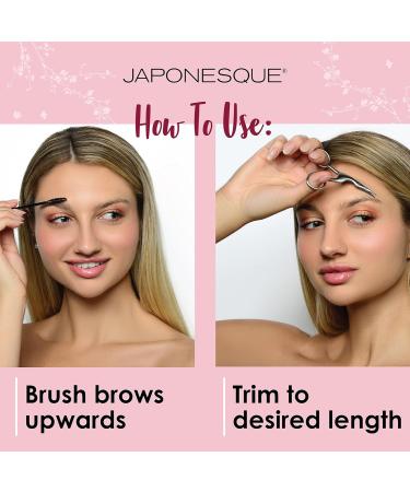 JAPONESQUE Brow Scissors & Spoolie - Premium Stainless Steel Brow Grooming Tool for Perfect Shaping - Buy Online on GoSupps.com