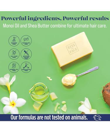 Kiss My Face 2-in-1 Shampoo & Conditioner Bar | Palm Oil-Free Cruelty-Free Monoi Oil & Shea Butter | Ideal for All Hair Types - Strengthen Dry & Damaged Hair - Buy Online on GoSupps.com