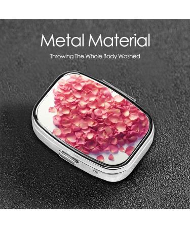 Heart Shaped Floral Petals Printed Pill Box - Portable Travel Medicine Organizer - Buy Online on GoSupps.com