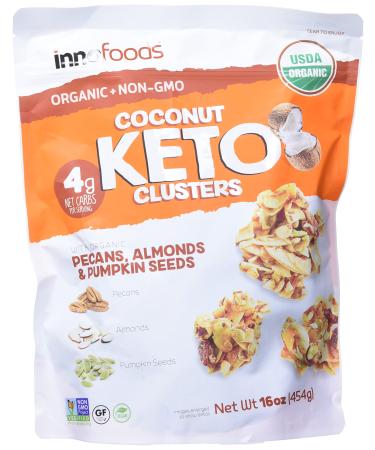 Inno Foods Organic Coconut Keto Cluster (Net Wt 16 Ounce ),