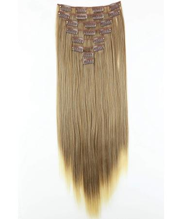 CAISHA by PRETTYSHOP XXL 20 Long 8 Pieces Clip In Extensions Hair Extension Synthetic Fiber Dark Blond Mix #12T613 - CES119 - Buy Online on GoSupps.com