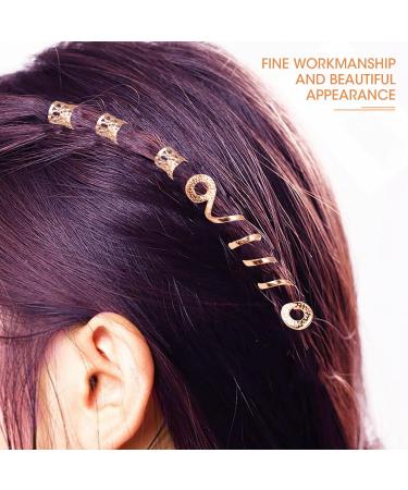 Spiral Dreadlocks Hair Beads - Metal Hair Cuffs for Braiding - Rose Gold Hair Accessories for Women & Men - Perfect for Music Festivals & Hip Hop Parties - Buy Online on GoSupps.com