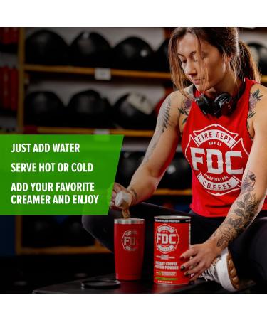 Fire Department Coffee - Veteran-Owned Instant Coffee Protein Powder | 100% American-Grown Plant-Based Protein with Upcycled Barley | 14.1 oz Can - Buy Online on GoSupps.com