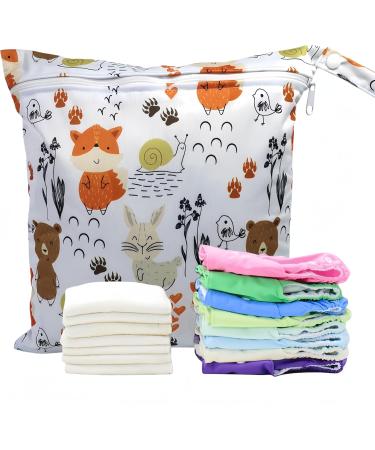 Wet Dry Bag 2 PCS Baby Wet Dry Bag Baby Reusable Diaper Wet Bag Cute Wet Dry Bags Washable Wet Clothes Bag with Handle Water Resistant Wet Clothes Bags Waterproof Reusable Wet Laundry Bag - Buy Online on GoSupps.com