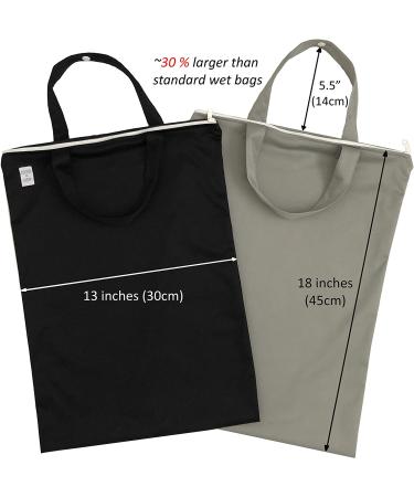 Wet Bag for Baby and Swimsuit - Water & Odor Resistant Diaper Bag Wet Dry Bag - Black & Gray - Buy Online on GoSupps.com