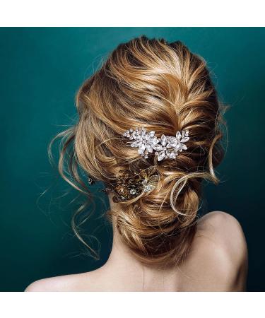 PAGOW 4Pcs Crystal Flower Bridal Hair Clips - Rhinestone Wedding Headpiece for Brides - Buy Online on GoSupps.com