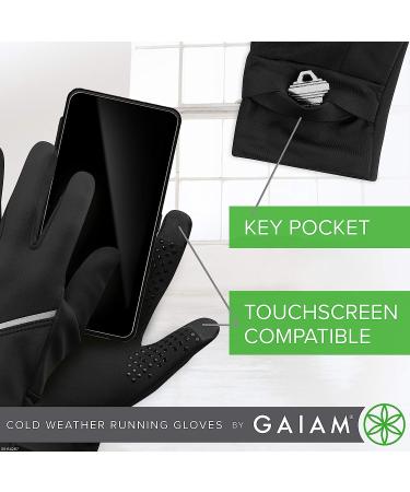 Gaiam Women's Cold Weather Running Gloves - Touchscreen Compatible, Warm Winter Gear (Black, S/M) - Buy Online on GoSupps.com