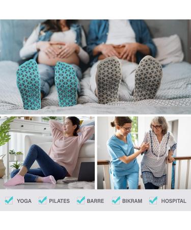 Non Slip Yoga Socks with Grips - 6 Pairs, Medium Size for Women and Men - Ideal for Pilates, Ballet, Barre, Hospital - Anti Skid Barefoot Socks - Buy Online on GoSupps.com