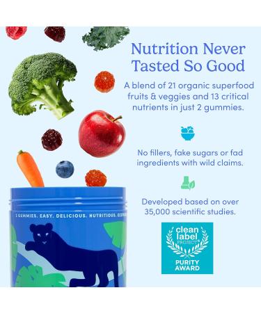 FIRST DAY Multivitamin for Men + Organic Fruit & Veggie Blend, Mens Multivitamins Gummies with 13 Key Nutrients for Energy, Focus, Immunity - Vitamins A, B1, B2, B6, B9, B12, C, D3, K - 30 Day Supply - Buy Online on GoSupps.com