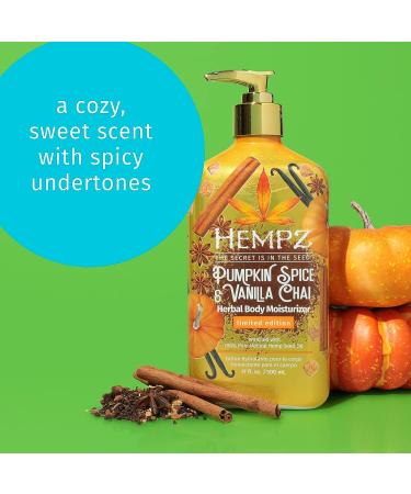 Hempz Limited Edition Pumpkin Spice & Vanilla Chai Body Lotion - 17 oz Shea Butter Moisturizer with Hemp Seed Oil - Buy Online on GoSupps.com
