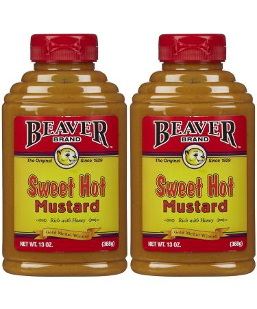 Beaver Brand Sweet Hot Mustard, 13 oz Squeezable Bottles, 2 pk 13 Ounce (Pack of 2)