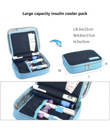 Goldwheat Insulin Cooler Travel Case with Ice Packs - Blue - Buy Online on GoSupps.com