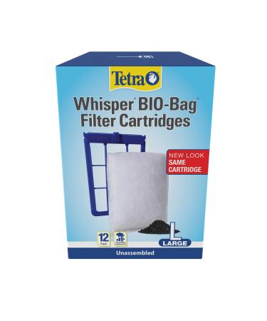 Tetra Whisper Bio-Bag Filter Cartridges for Aquariums - Unassembled Large, 12-Count 12 Count - Original