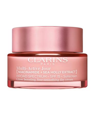Clarins NEW Multi-Active Day Cream SPF 15 with Niacinamide | Smooth Fine Lines | Visibly Tighten Pores | Even Tone and Texture | Boost Glow | Strengthen Moisture Barrier | All Skin Types | 1.7 Ounces