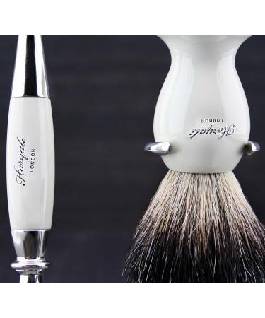 Premium Men's Shaving Kit: 3 Edge Razor Black Badger Hair Brush & Stands - Perfect Gift for Grooming - Buy Online on GoSupps.com