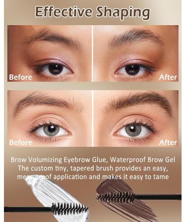 Waterproof Eyebrow Gel Set - Thickening Tinted & Clear Brow Glue | Long-Lasting Transfer-Proof Makeup for Women - Taupe - Buy Online on GoSupps.com