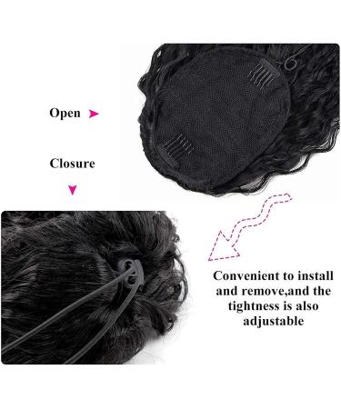 Messy Bun Hair Piece for Women Shaggy Curly Ponytail Brazilian Real Hair 10-28 Inch with Drawstring Hair Comb Ponytail Extension Hair for Black Women Hair Extensions Hair Scrunchies (Color : Black 10inch 100g Black - Buy Online on GoSupps.com
