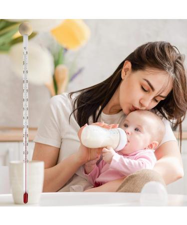 Lantelme Baby Bottle Thermometer - 24cm Glass & Wooden Ball for Safe Hygienic Baby Food Measurement | Analog Children's Food Thermometer - Buy Online on GoSupps.com