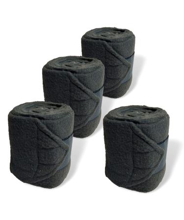 Bandages for the horse made of fleece with Velcro fastener - fleece bandages horse in 4 -Set with practical storage bag (Shetland pony (Shetty) Black) Shetland Pony (Shetty) Black