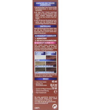 Schwarzkopf Poly Color Creme Hair Color 71 Mahogany - Pack of 2 (2 x 1 Pc) | International Shipping Available - Buy Online on GoSupps.com