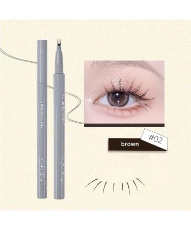 Double Tip Lower Lash Eyeliner | Smudge Proof Lower Lash Eyeliner Double Eyelid Liner | Quick-Drying Sweatproof Long Wear Eyeliner for Brown and Black Colors Rowces - Buy Online on GoSupps.com
