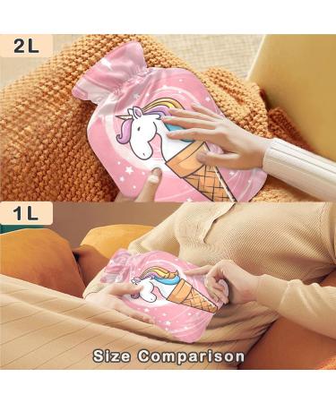 Buy Naanle Cute Ice Cream Unicorn Heat Bottle - 2L Transparent Hot Water Bottle for Bed Hand & Feet Warmer Pain Relief & Cold Therapy - International Shipping Available - Buy Online on GoSupps.com