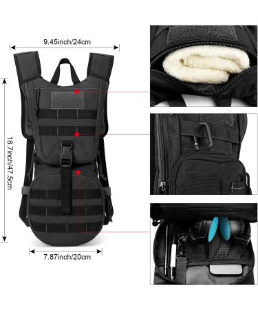 G4Free Military Drinking Bag Backpack - 3L Improved Bladder for Hiking Cycling and Climbing - Black - Buy Online on GoSupps.com