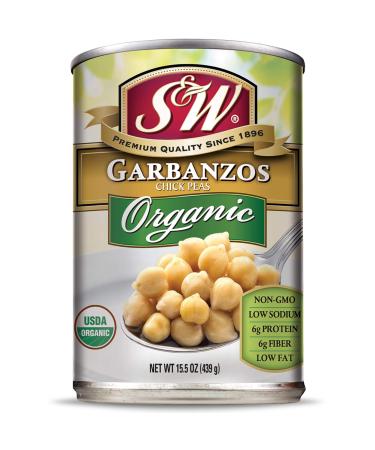 S&W - Organic Garbanzo Beans - Chickpeas - 15.5 Oz. Can (Pack Of 8)